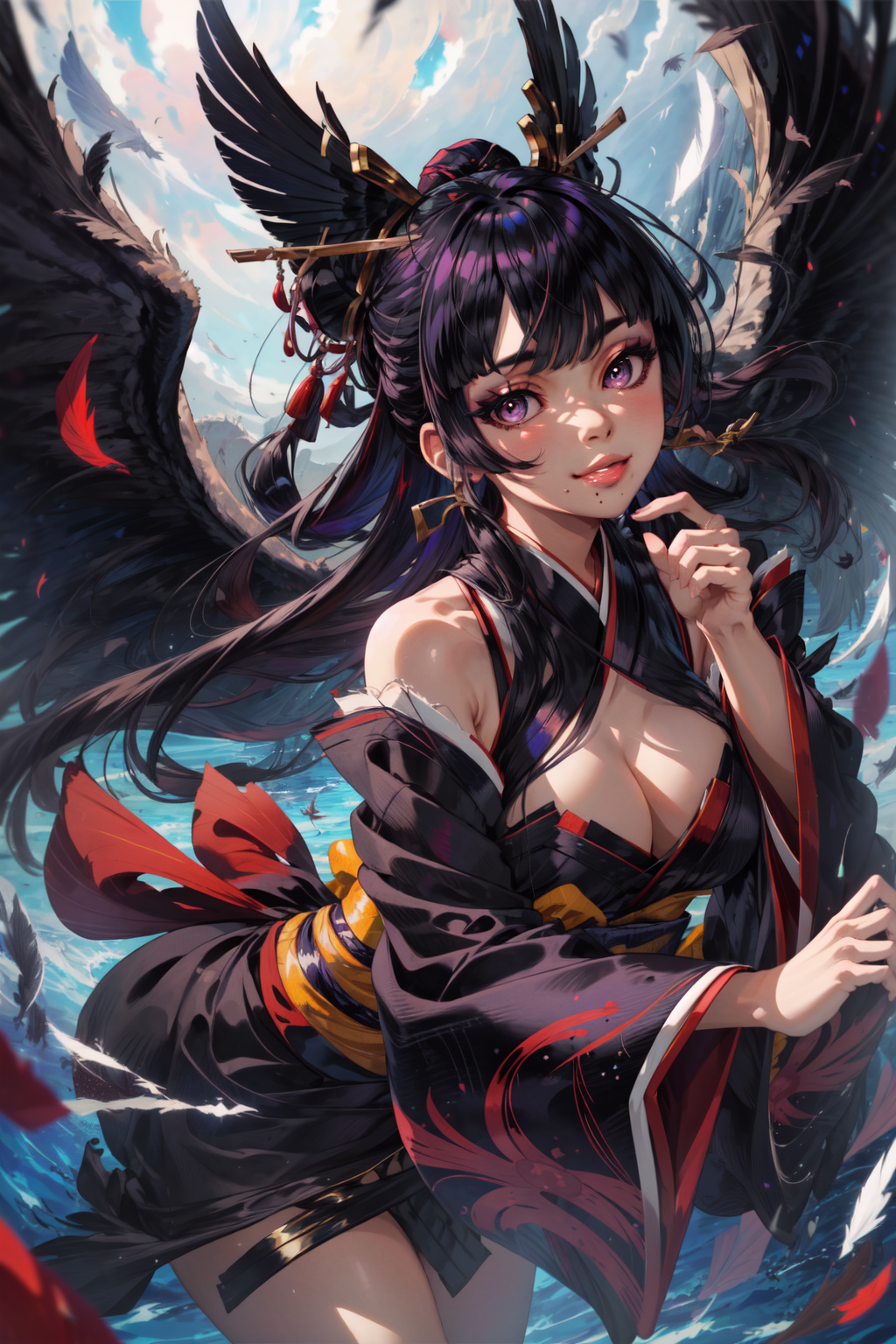 00281-71298107-masterpiece,best quality,1girl,mature female,nyotengu,mole under mouth,purple eyes,bangs,blunt bangs,black hair,long hair,black.png